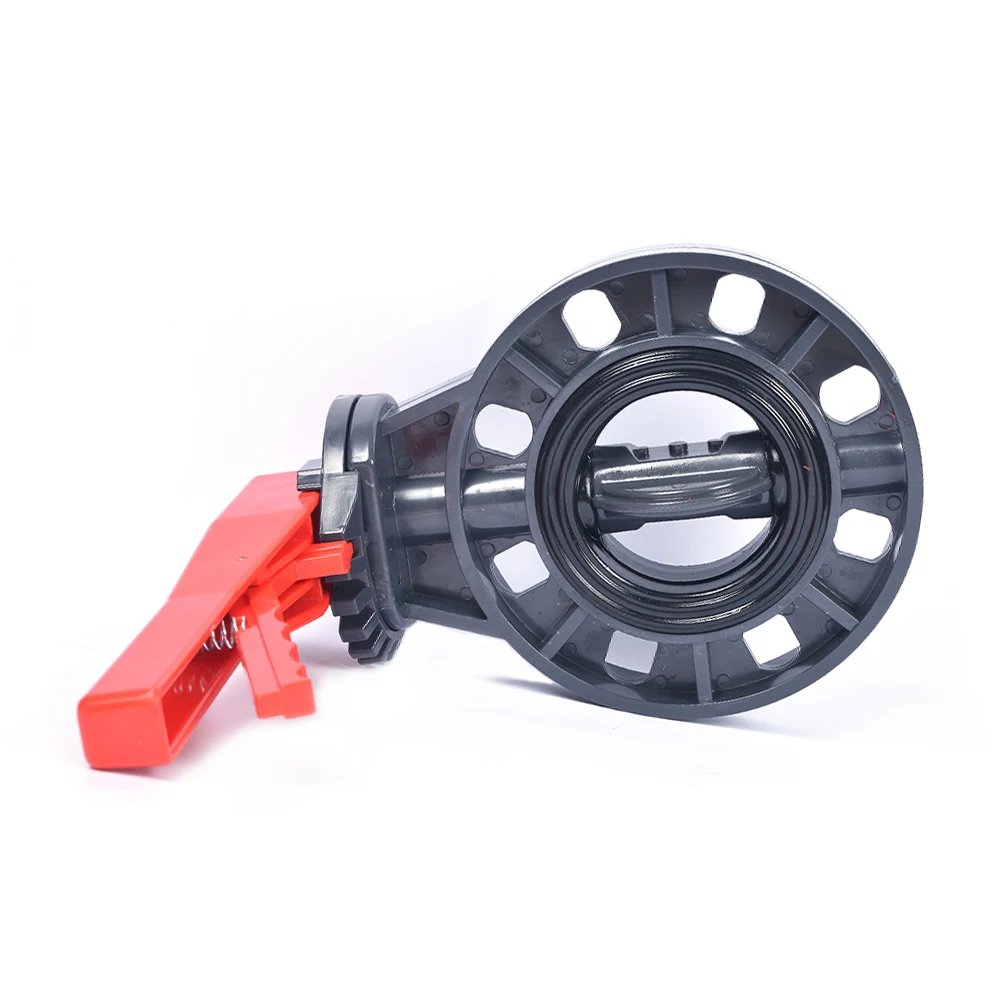 Wholesale New Control Water Liquid Red Handle Butterfly Valve UPVC Butterfly Valves with certificatedUPVC PIPE UPVC VALVE UPVC PIPE FITTING