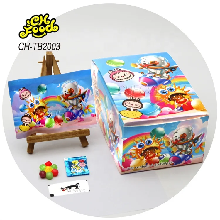 Low MOQ Wholesale Magic Pop Candy Toy for Kids Custom Sour Hard Candy with Tattoo Popping Candy Halal Kids Sweets Snack