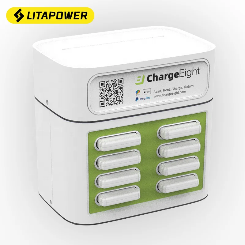 Customized Software Team 8 Slots Sharing Power Bank Station for Clubhouse Without Power Banks