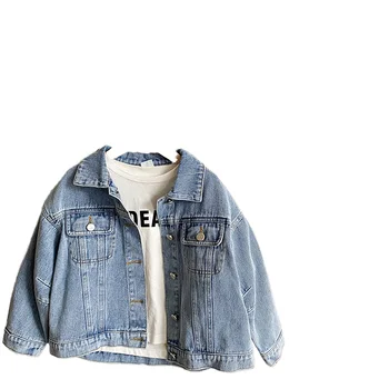 Boys And Girls Children Casual Denim Jacket  Autumn Kids Fashion Coat Top Vintage Denim Jacket Loose Top