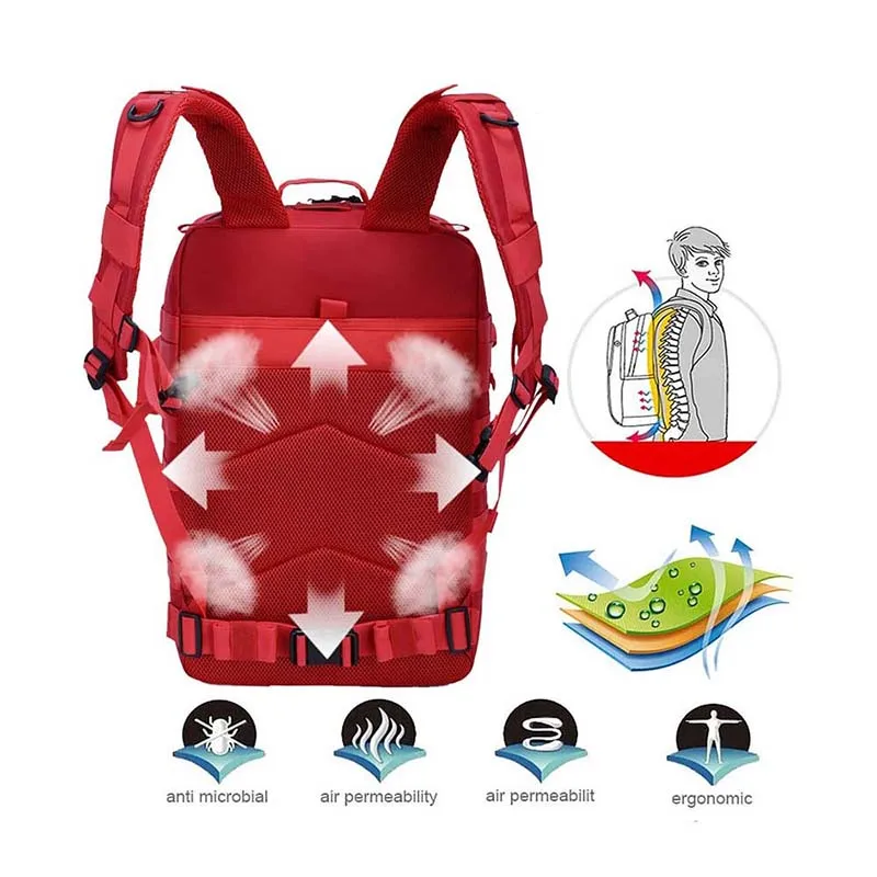 China Factory Customized Outdoor Tactical Backpack Waterproof Trekking Tactical Backpack for Hiking Practical Training Backpacks