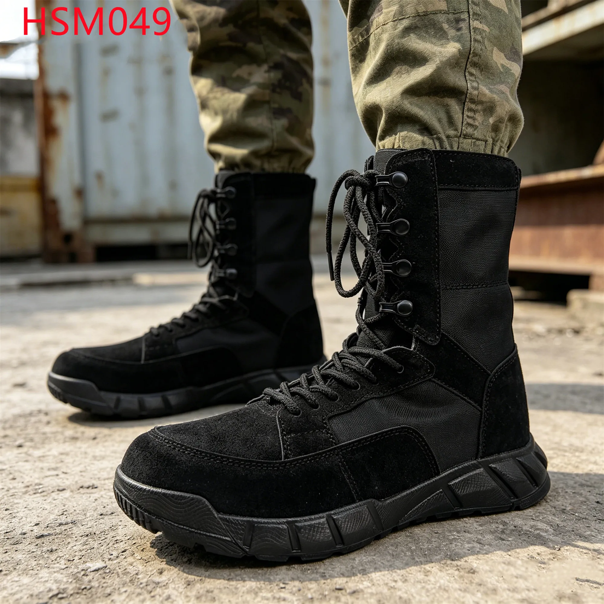 LXG,2026 Current Style Stretch Fabric Design Fighting Boots Forestry Logging Hua Singh Black/sand Color Duty Boots HSM049