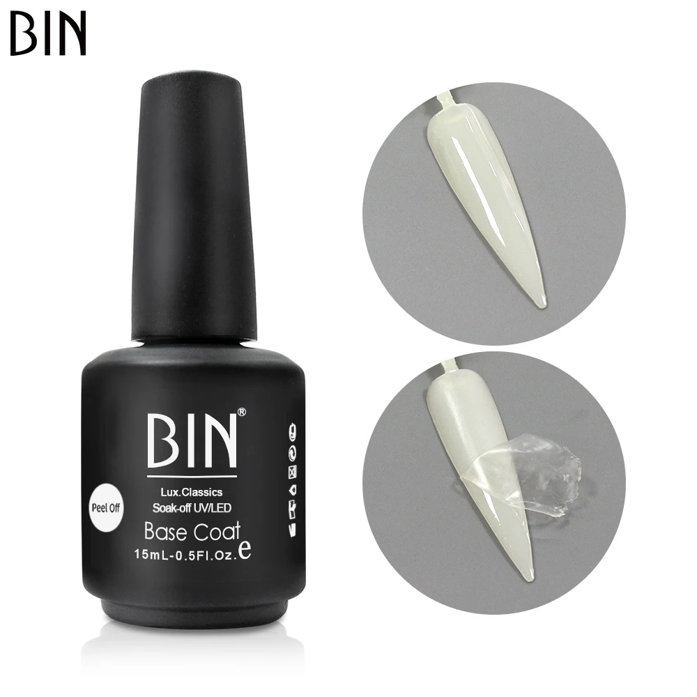 Bin Hot Selling 1kg Packing Peel Off Gel Base Coat For Gel Nail Polish Uv Led Light Peelabel