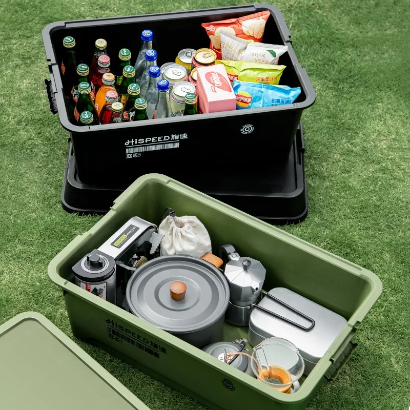 HISPEED 50L Plastic Storage Box Korean Style Camping Multifunctional Storage Containers for Camp