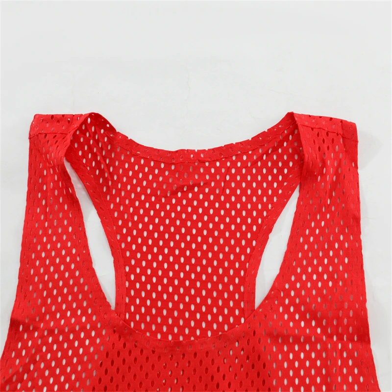 Seamless Mesh Breathable Man Big Hole Quick Dry 100% Polyester 100 GSM Marathon Running Sleeveless T-Shirt for Men