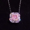 18K white gold 0.35ct pink diamond necklace