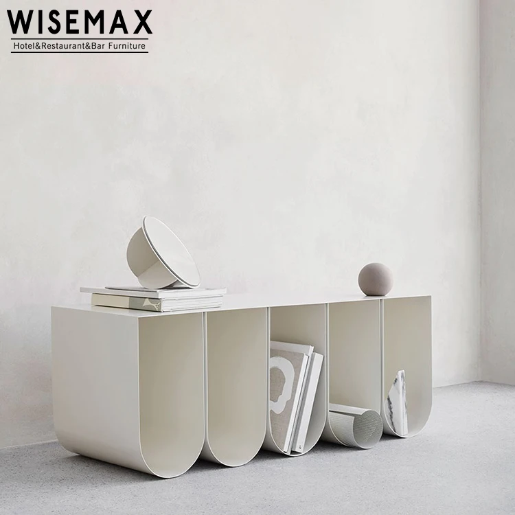 Nordic Style Moving Side of Table Apartment Hotel Home Wavy Design Stool or Console Table