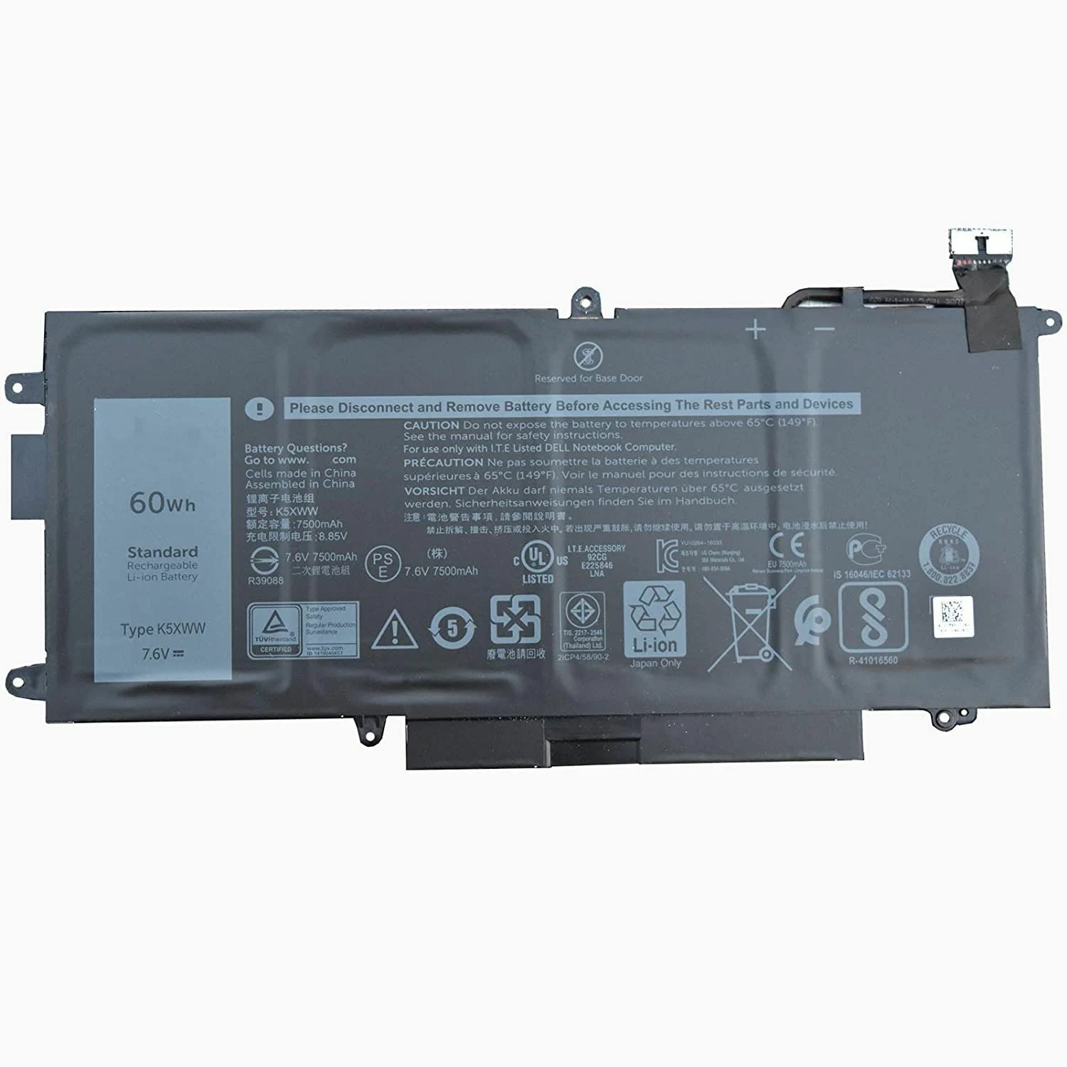 Amazon.com: Dentsing 60Wh K5XWW Laptop Battery Compatible