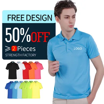 Customized logo quick drying lapel polo short sleeved sports polo short sleeved breathable sweat absorbing