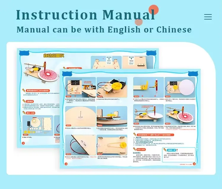 DIY Science Kit Wooden Electric Plotter DIY Education Tool Toy Stem Kit ...