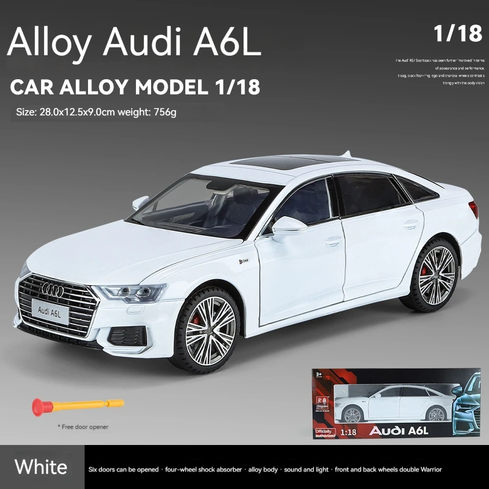 Audi A6L ホワイト ミニカー 1/18 1/18 Dealer Edition Audi A6 A6L (White) Diecast Car Model