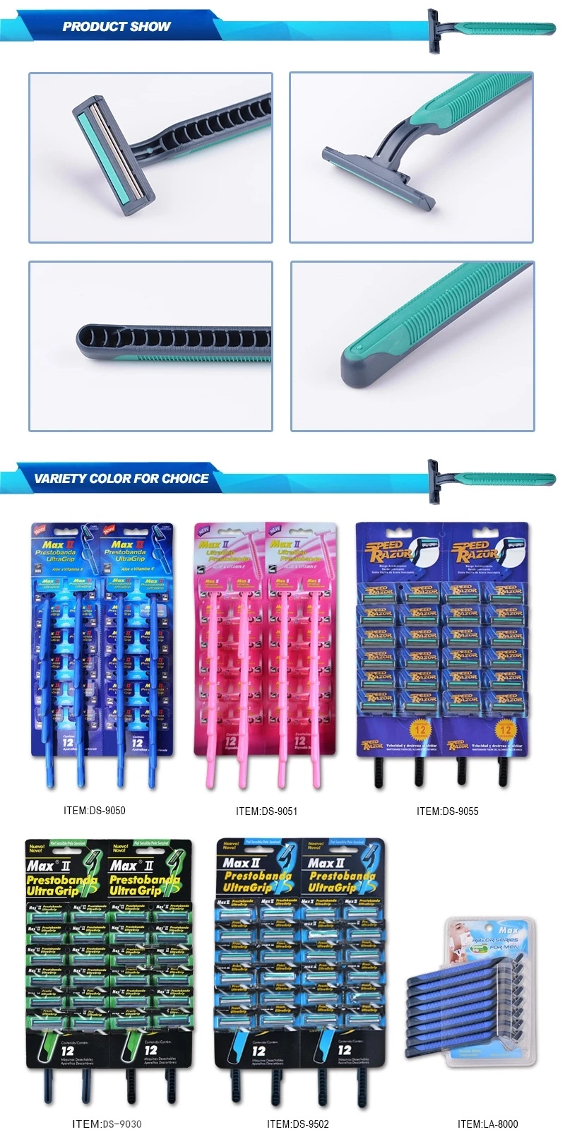 Quickly Delivery Twin Blade Shaving Razor for Sensitive Areas