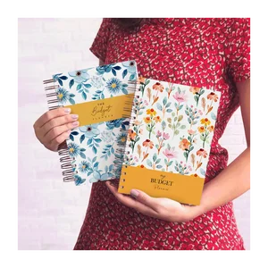 Custom Money Business Diary Cash Envelope New Design Undated Spiral Daily Weekly Monthly Planner Women Working Budget Notebook