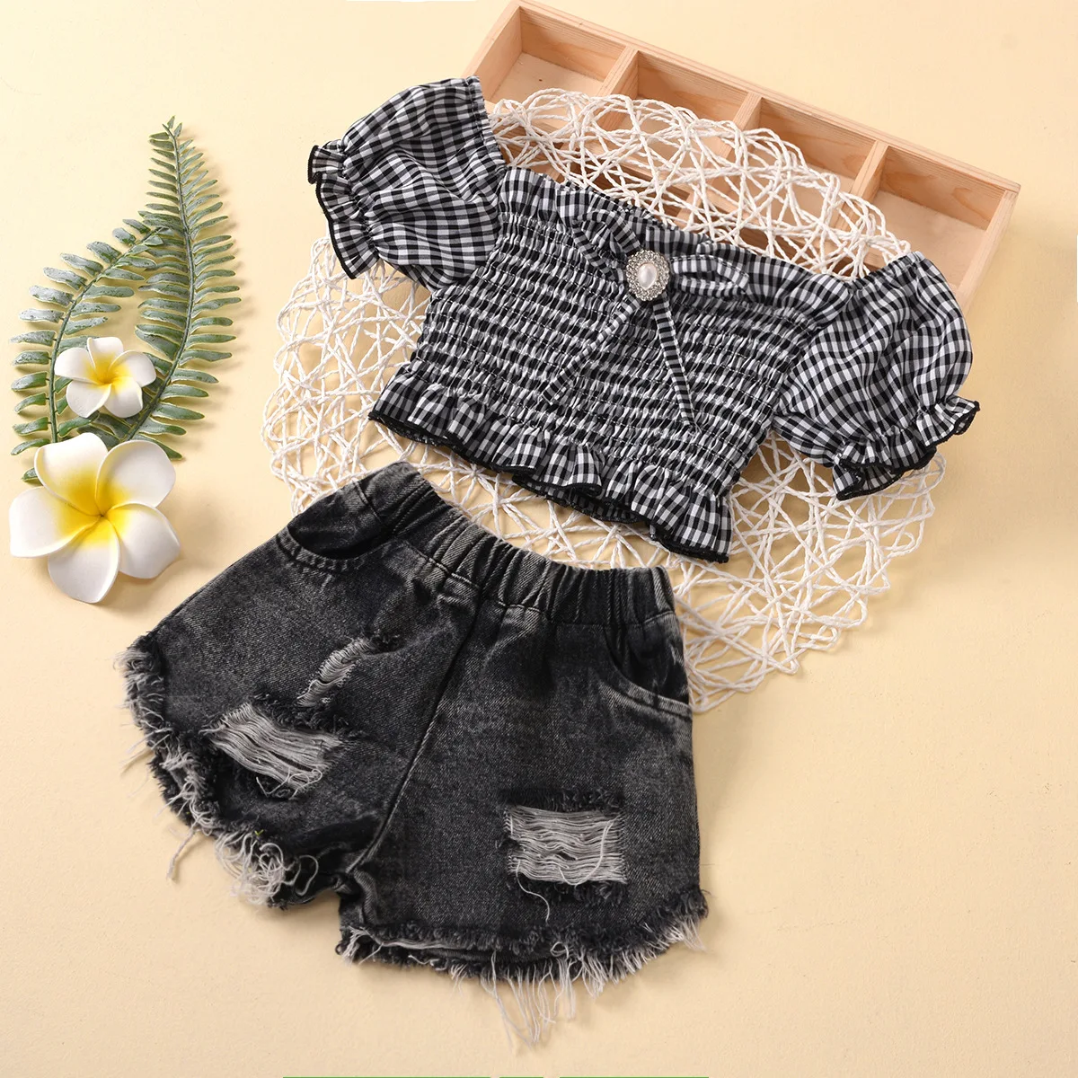 Fashion New 2-9t Girl Clothes Plaid Off 