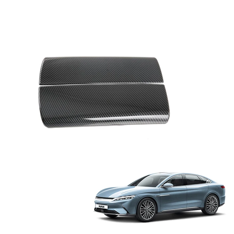 Car Armrest Cover for BYD Han Accessories ABS Carbon Fiber Pattern Armrest Box Car Center Console Cover Interior Accessory
