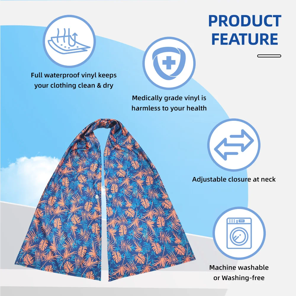 Wholesale Washable Dining Adjustable Snap Closure Adult Bibs Scarf for - product detail 4