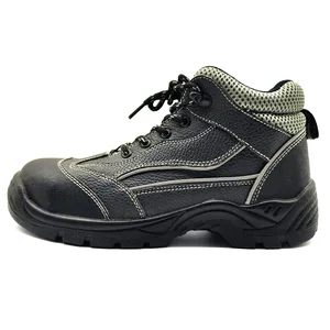 Basic Mid-Top Embossed Safety Shoes Steel Toe Wear-Resistant Soles Comfortable Long Standing Anti-Smash