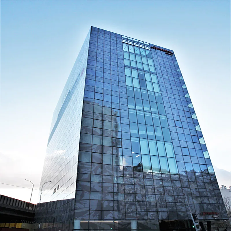 Glass Curtain Wall Invisible Frame Building Facade