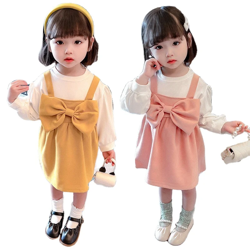 Wholesale Cute Korean Style 2022 Autumn Baby Girls Clothing Sets