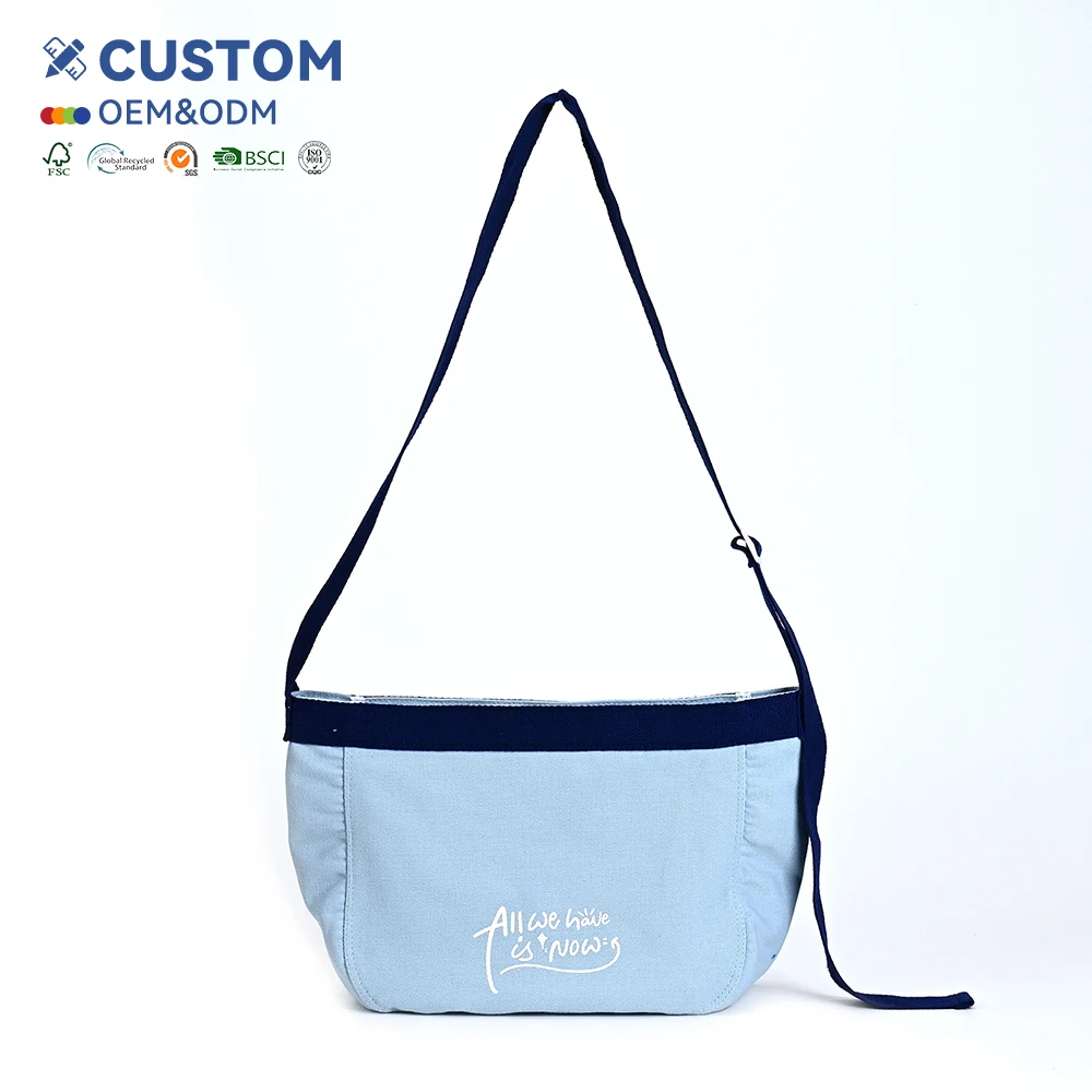 Custom Logo Printed Eco-Friendly Tote Shopping Bag Reusable Cotton Material with Linen Cotton Handle for Daily Use