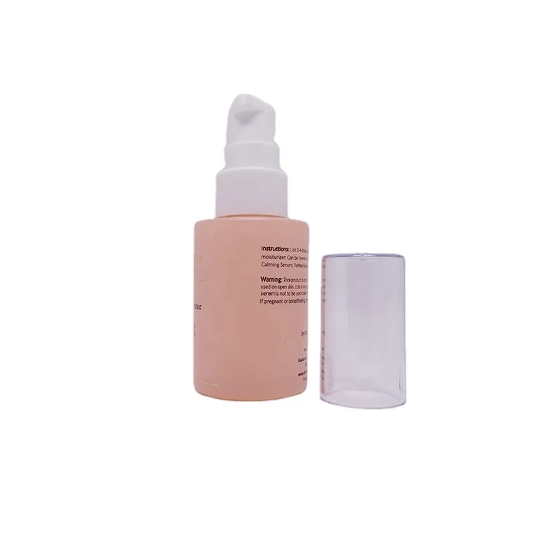 luxury custom 30ml pink empty cosmetic beauty eyes serum glass bottle for facial skin care