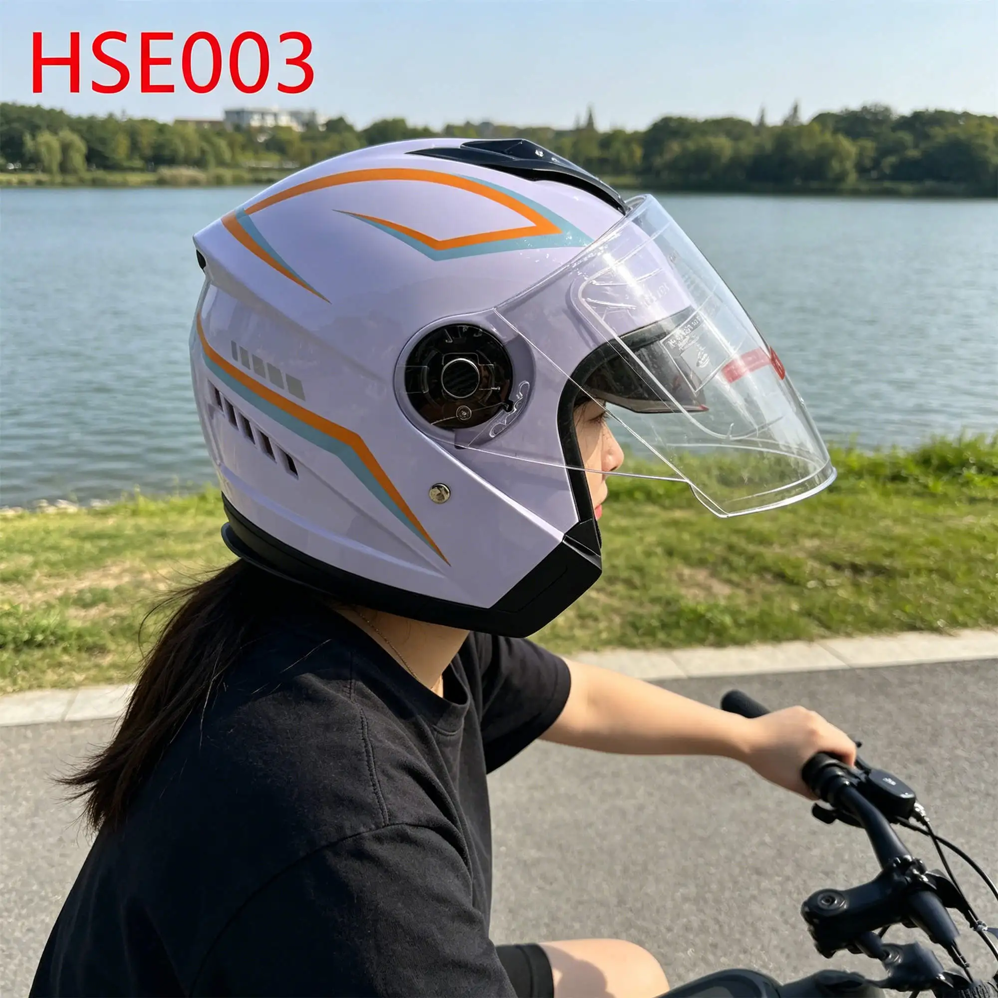 ZYF,All-season Polished Glossy Finish Unisex Commute Helmet for Sale Dirt Bike Long-distance White Motorcycle Helmet HSE003