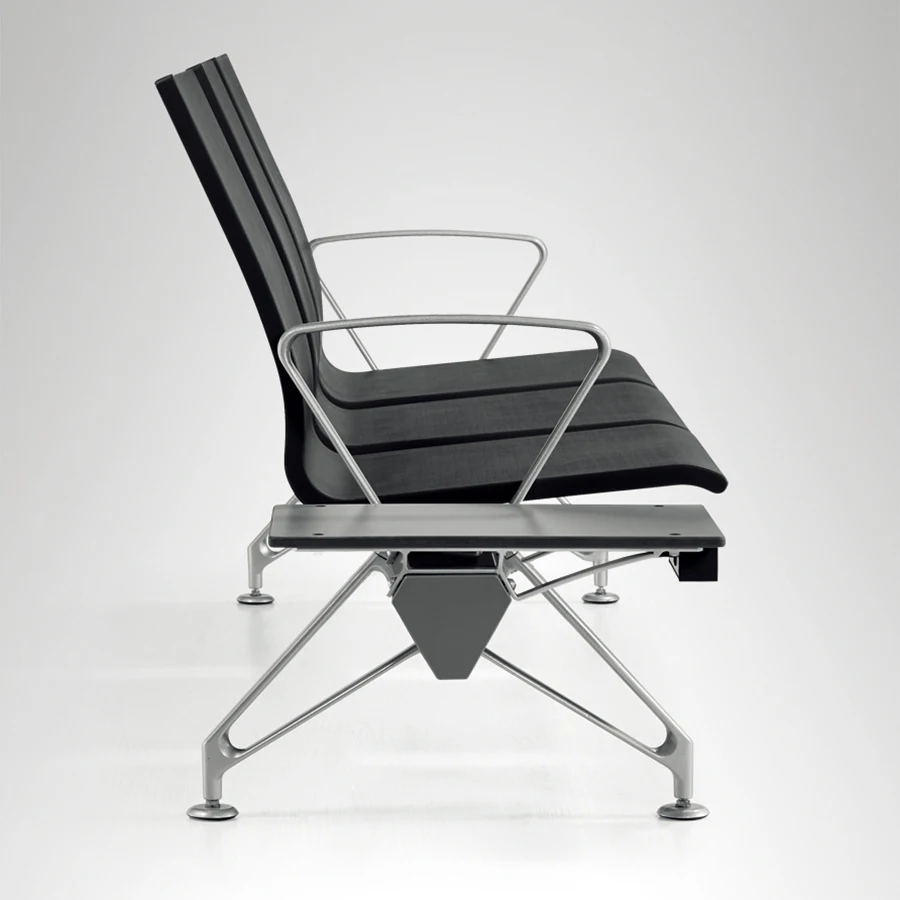 Modern Public Area Waiting Chair Pu Waiting Seat With Side Table Airport Waiting Chairs for 2 3 4 5 Seats