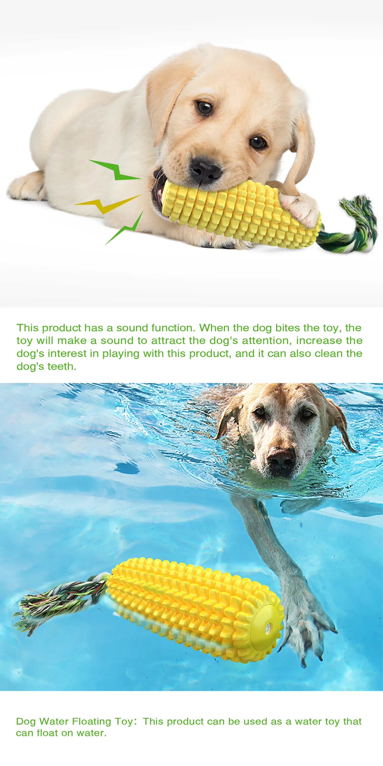 Dog Chew Toys For Durable Corn Toothbrush Puppy Teething Squeaky Toys Rubber Dog Toys For Small