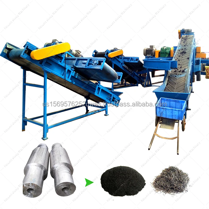 Automatic High Output Waste Rubber Old Tyre Recycling Machine New Used Tire Recycling Plant Equipment Bearing Motor Pump Gear
