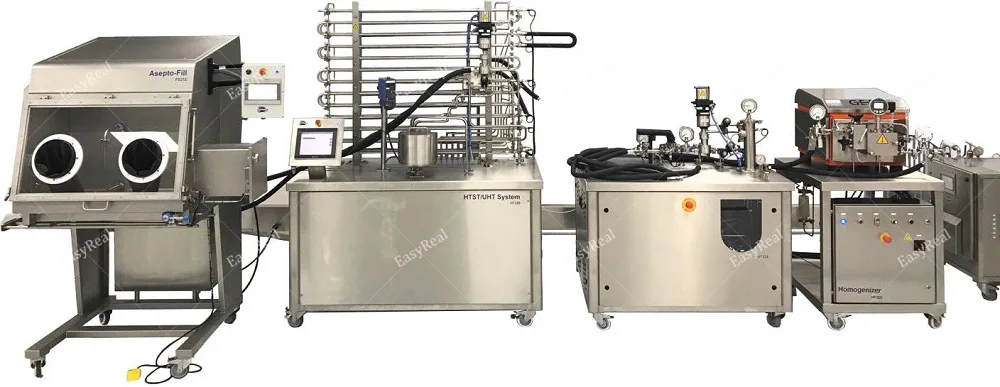 
 Полностью растительный автоматический Молочный Сок с использованием небольшого UHT лабораторного пастеризатора  