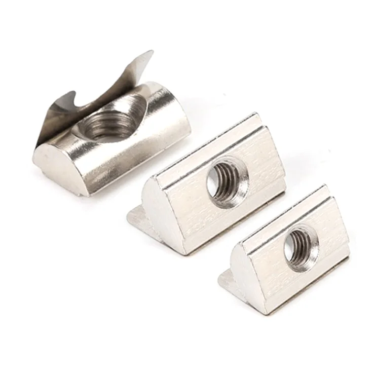 Aluminum Profile Locking T Type Slot Spring Round Nuts and Half Round Bolts Set Shrapnel Nut and Button Head Socket Screw Kit