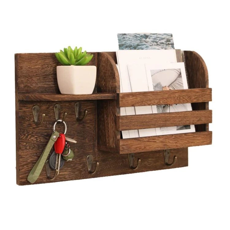 Wall Mail Organizer Key Holder With 7 Key Hooks Wall Mounted Mail Sorter Organizer Wood Decorative Wall Buy Wooden Box Clamshell Bamboo Rectangular Wooden Boxes Wooden Storage Box Ear Box With Lock