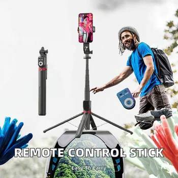 Remote Control Metal Selfie Stick Universal Camera Phones Tripod Lightweight Mini Travel Live Streaming Video Recording Stand detail image