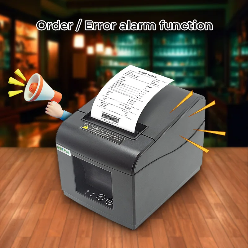 Winpal WP80T POS Thermal Printer 80mm Auto Cutter Thermal Printer WiFi BT Wireless Android IOS 3 Inch Thermal POS Printer