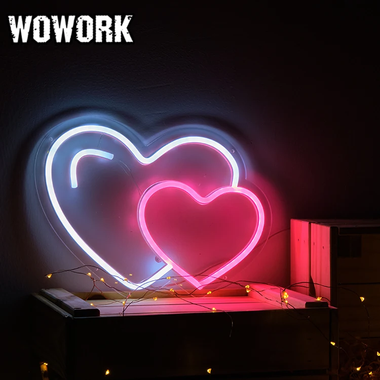 2023 WOWORK factory pattern 5v usb small wall hanging neon lights manufacturer led neon flex sign for home decoration