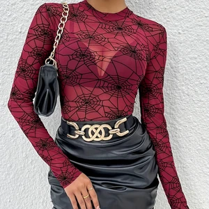 2025 Autumn New Sexy Net Underwear Thin See-Through Slimming Women's T-shirt