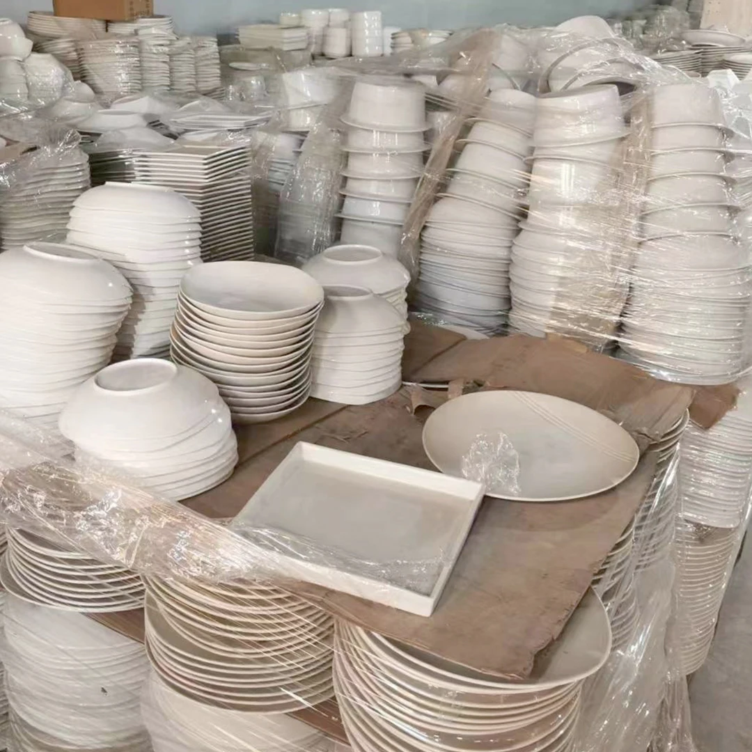 Factory Wholesales Stock White Ceramic Plate And Bowl Tableware Plates ...