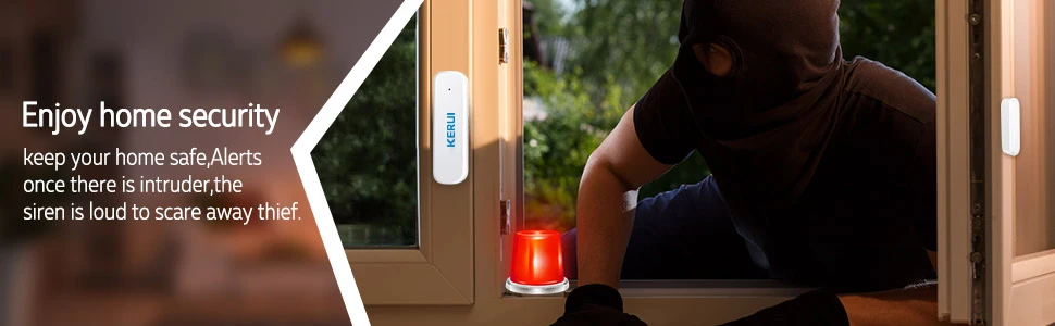 Kerui home security accessories audible and visual alarm security self-defense standalone alarm system