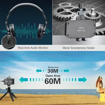 Comica CVM-WS50HTX Wireless Handheld Microphone, Integrated Smartphone Holder, 194FT Wireless Range product image