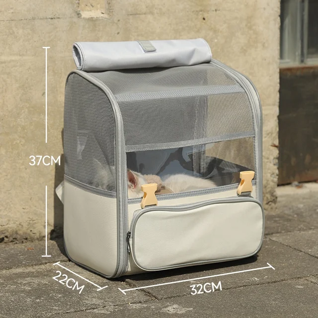 Fashionable Oxford Material Cat Backpack Portable Space Capsule Cat Box for Outings Zipper Closure