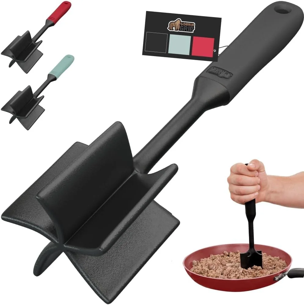 5 Blade Heat and Slip Resistant Meat Chopper Potato Masher Tool Kitchen Utensil for Beef Hamburger Smasher Cooking Tools W24-709