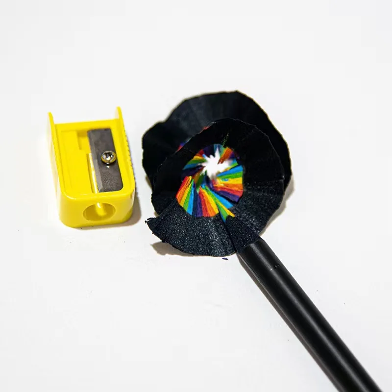 7 видов цветов из черного дерева Многофункциональный карандаш оптовая продажа рисование мультяшных комиксов радуга деревянный для детей