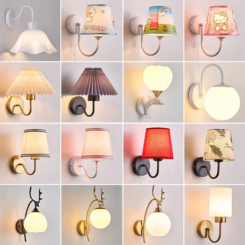 Modern Minimalist LED Wall Lamp for Bedroom Bedside Living Room Balcony Corridor Staircase Iron Body Touch Control