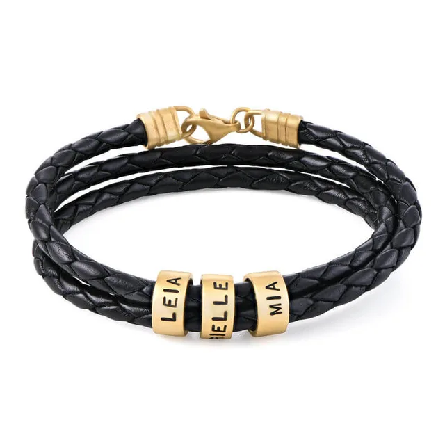 custom love token father boys gift HIP HOP Stainless steel jewelry Rope magnet bracelet for men