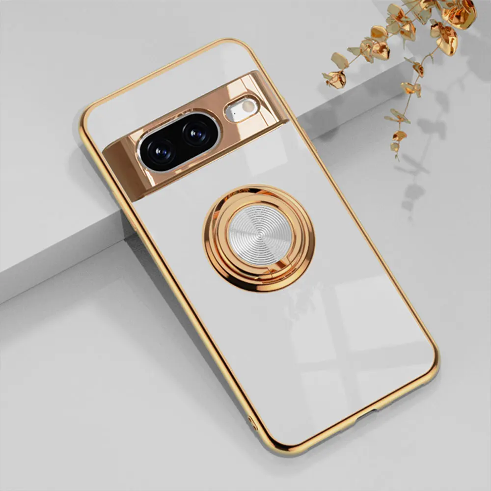 Electroplate Phone Case For Google Pixel 8 Pro 7A 7 6A 6 5A 5G 5 Covers Luxury Tpu Magnetic Ring Car Holder 360 SJK133 Laudtec