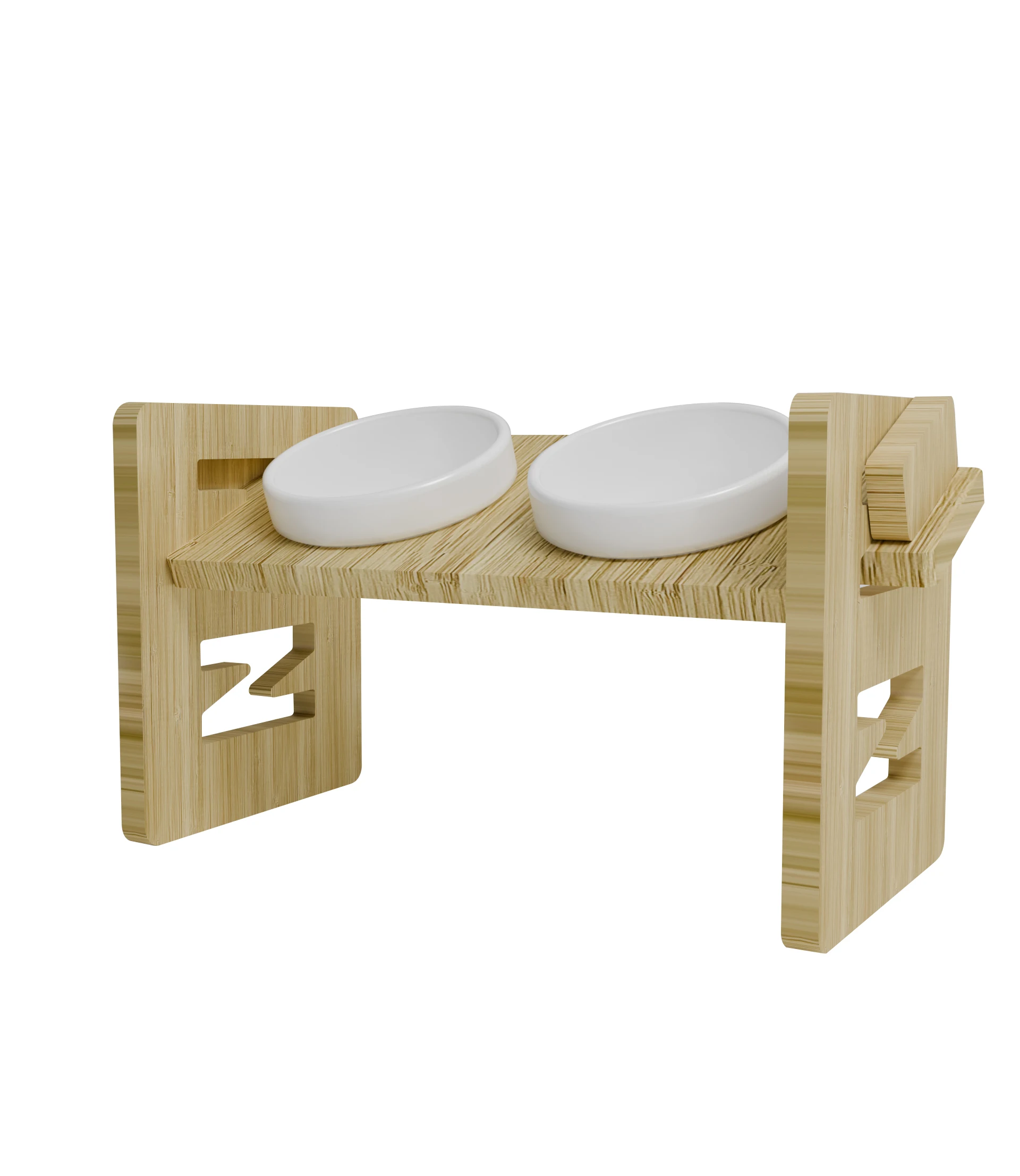 Бамбуковые приподнятые миски для кошек регулируемые высоты подставка мисок собак с керамическим кормом и водяными мисками