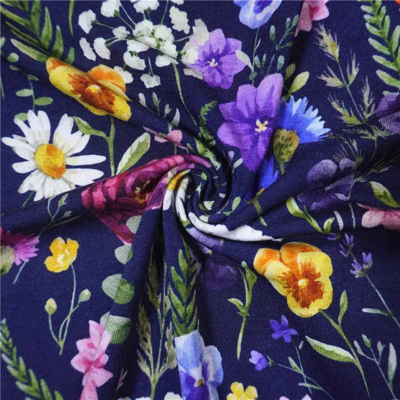 Мягкая на ощупь пользовательская цифровая печать 95 бамбук 5 спандекс бамбуковое волокно