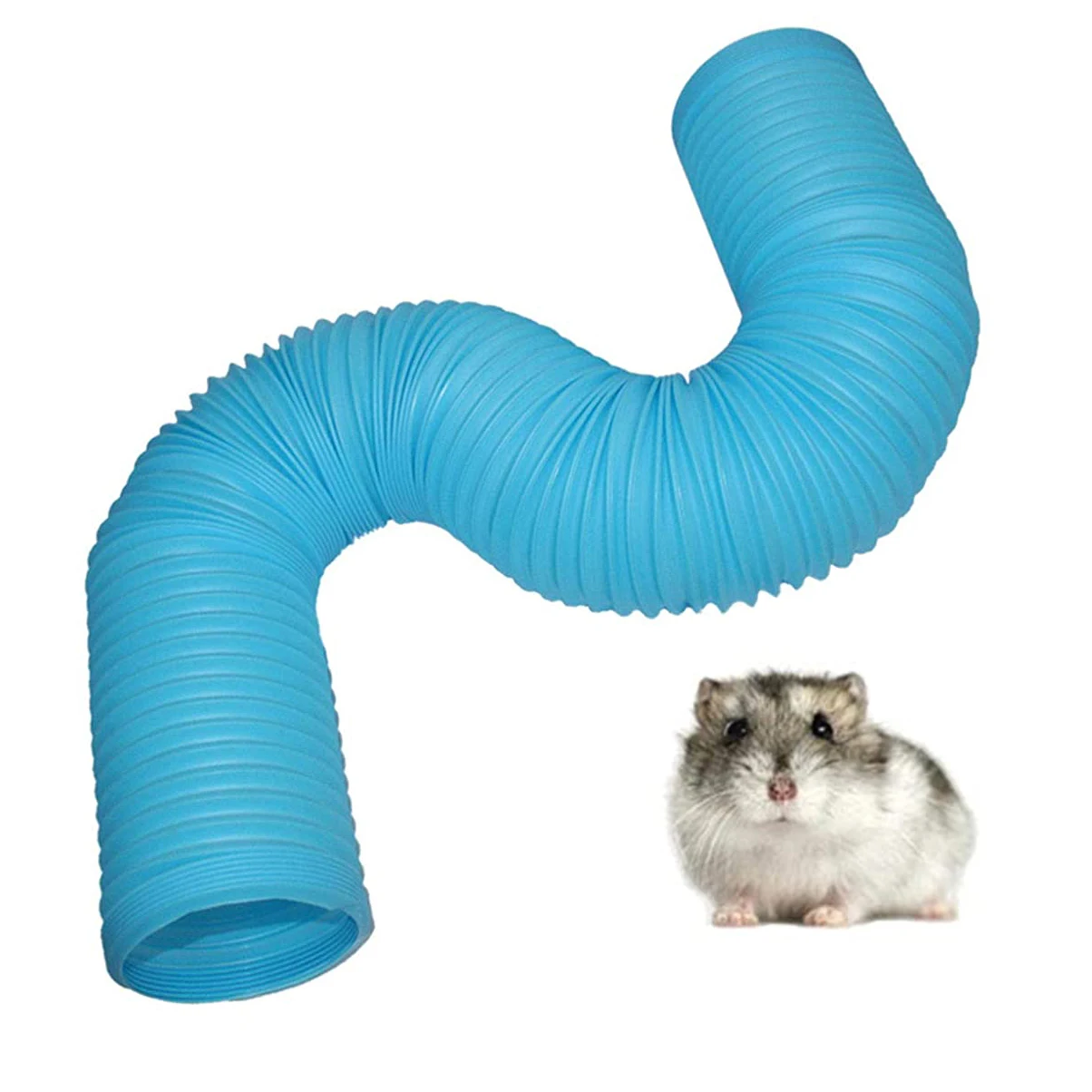 Gerbil Squirrel Tubes Blue Hamster Fun Tunnel Pet Plastic Tube Toy Small Animal Foldable Exercising Training Hideout Tunnels Tunnel for Hedgehog Funny Toy Hamster 
