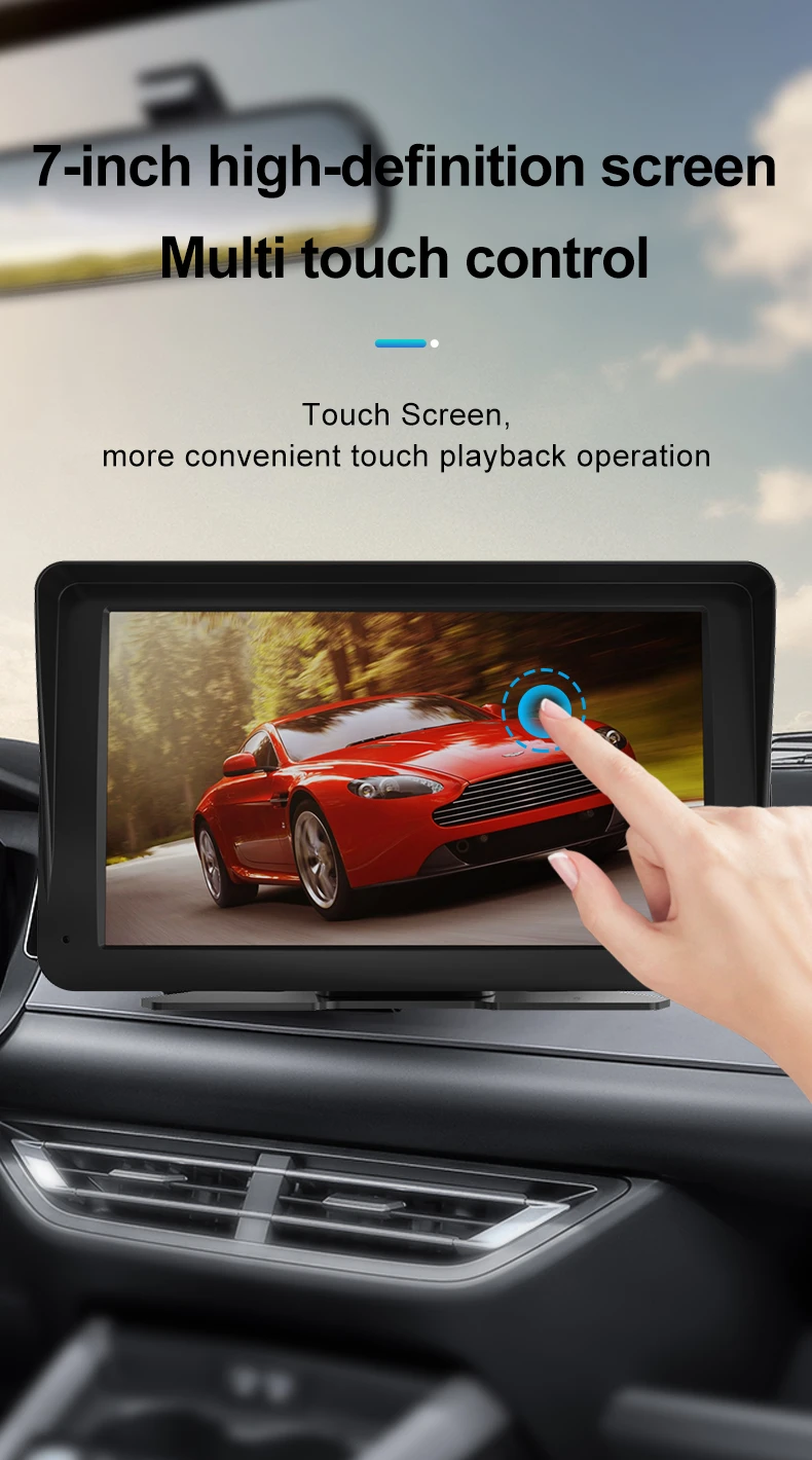 Car Stereo with Mirror Link Touch Screen Multimedia Car Player Android Auto Portable 7 Inch Wireless Carplay