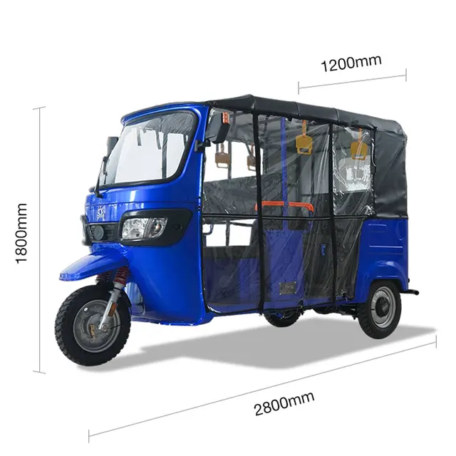 Cheap Electric Rickshaw Passenger Tricycle Taxi Moto Bajaj Style 3 Wheeler Tuktuk Electric Tricycle